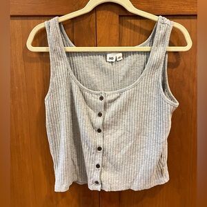 Tentree Cropped Rib Button Tank